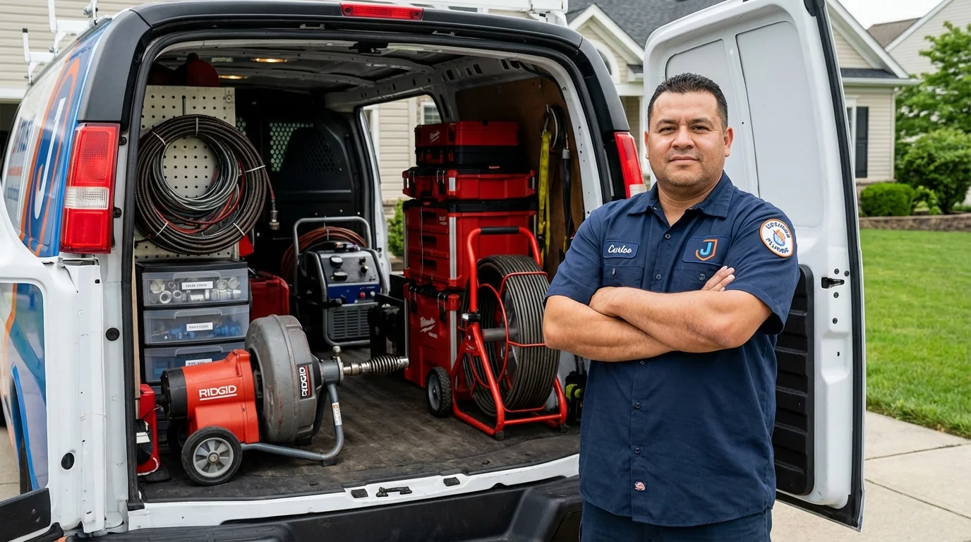 Professional drain cleaning equipment and Johns Plumbing LLC plumber in Gladstone