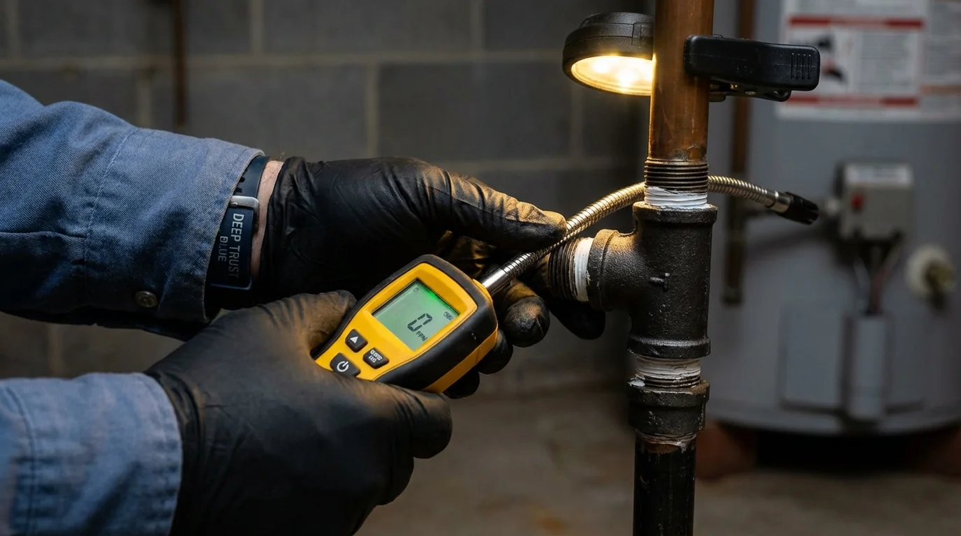Gas leak detection with electronic sniffer by Johns Plumbing LLC in Gladstone